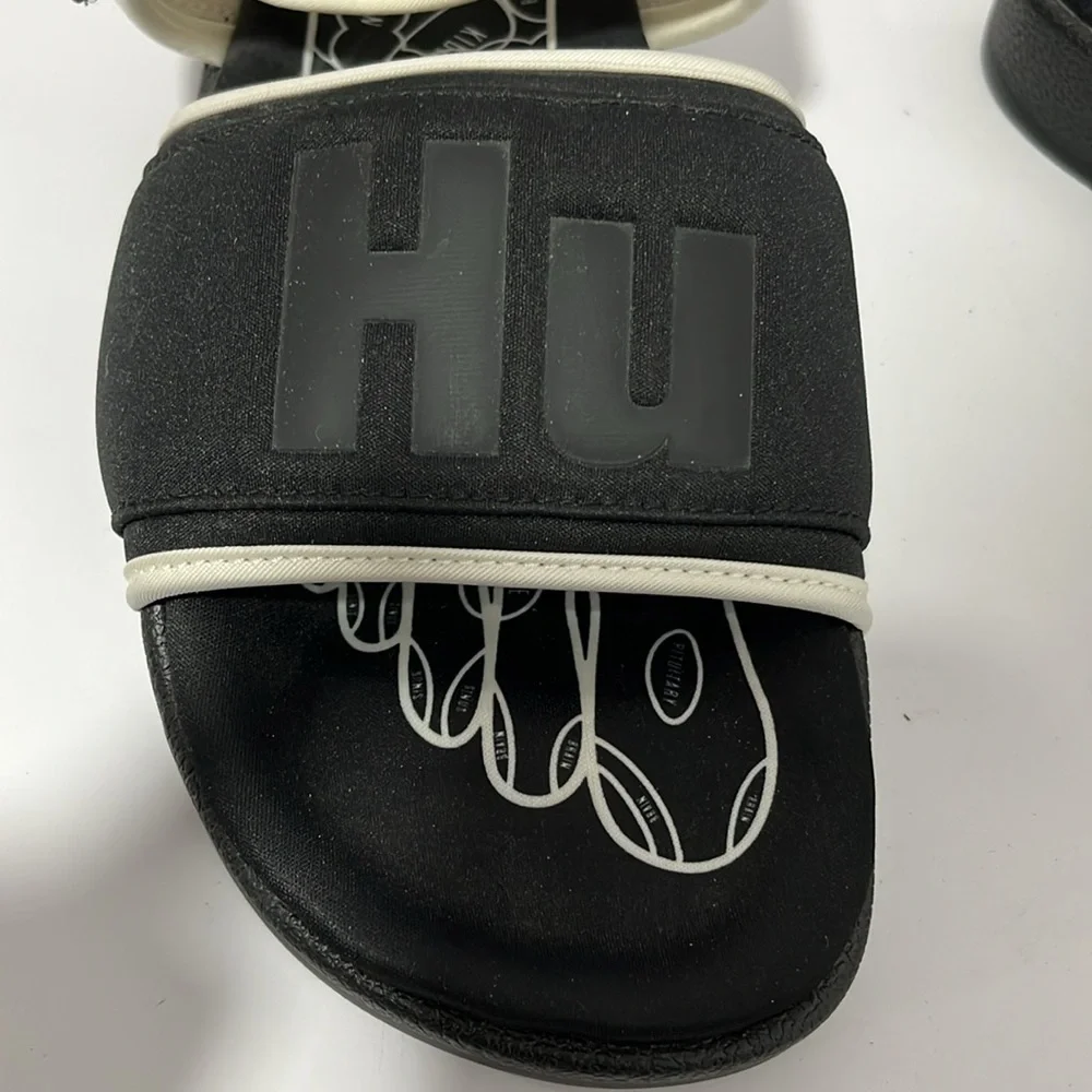 “NEW” ADIDAS Adilette 2.0 Pharrell‎ Collab Black/White HU Sandals Sz 8